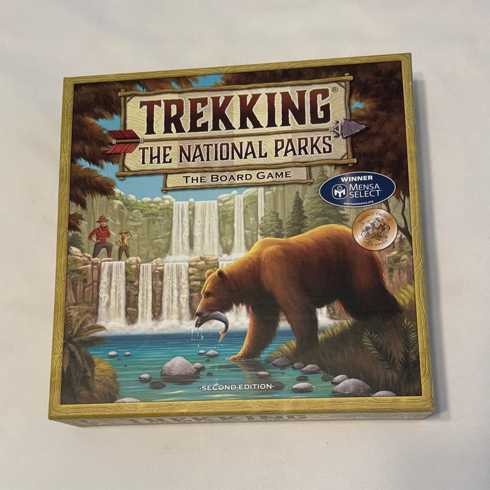 Board game Trekking The National Parks.  Great family game - Mensa Select Winner